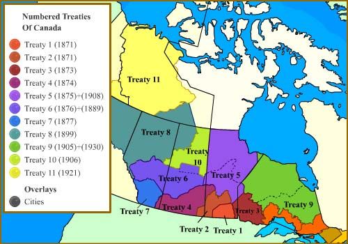 Canada treaties map