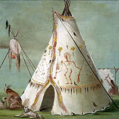 Crow tipi or lodge george catlin