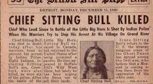 Journal annonce la mort de sitting bull